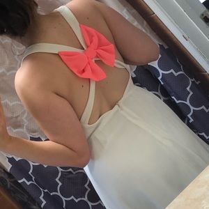 V-day PRICEDROPLarge White dress with pink bow